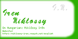 iren miklossy business card